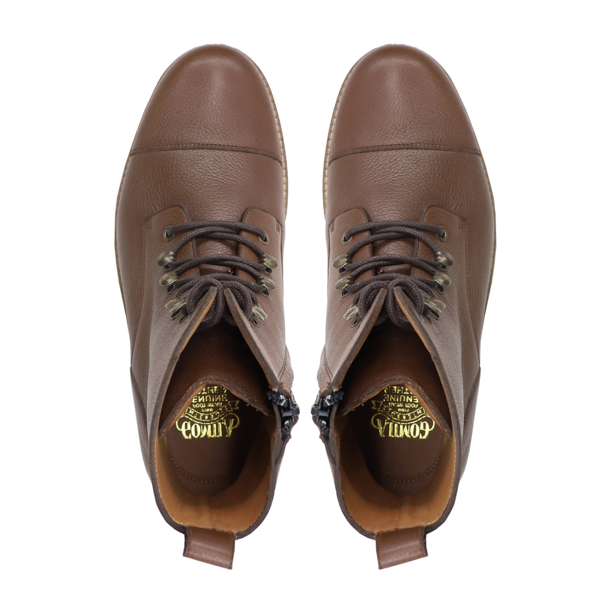 Matti - Men's Brown Pebble Grain Leather Boot