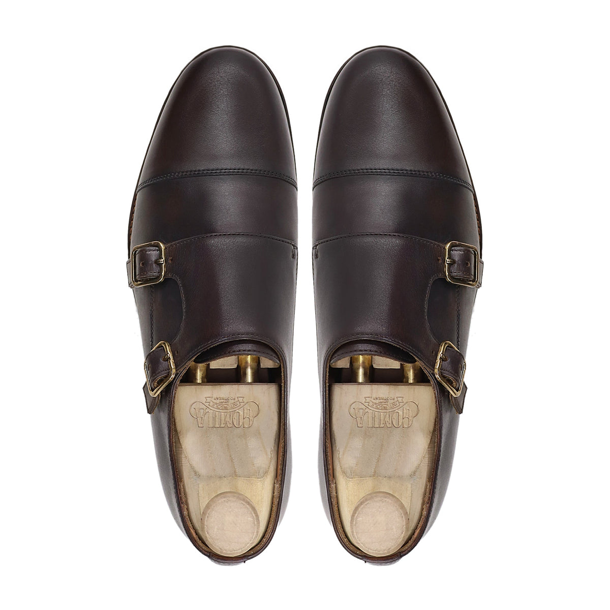 Nuray - Men's Dark Brown Calf Leather Double Monkstrap