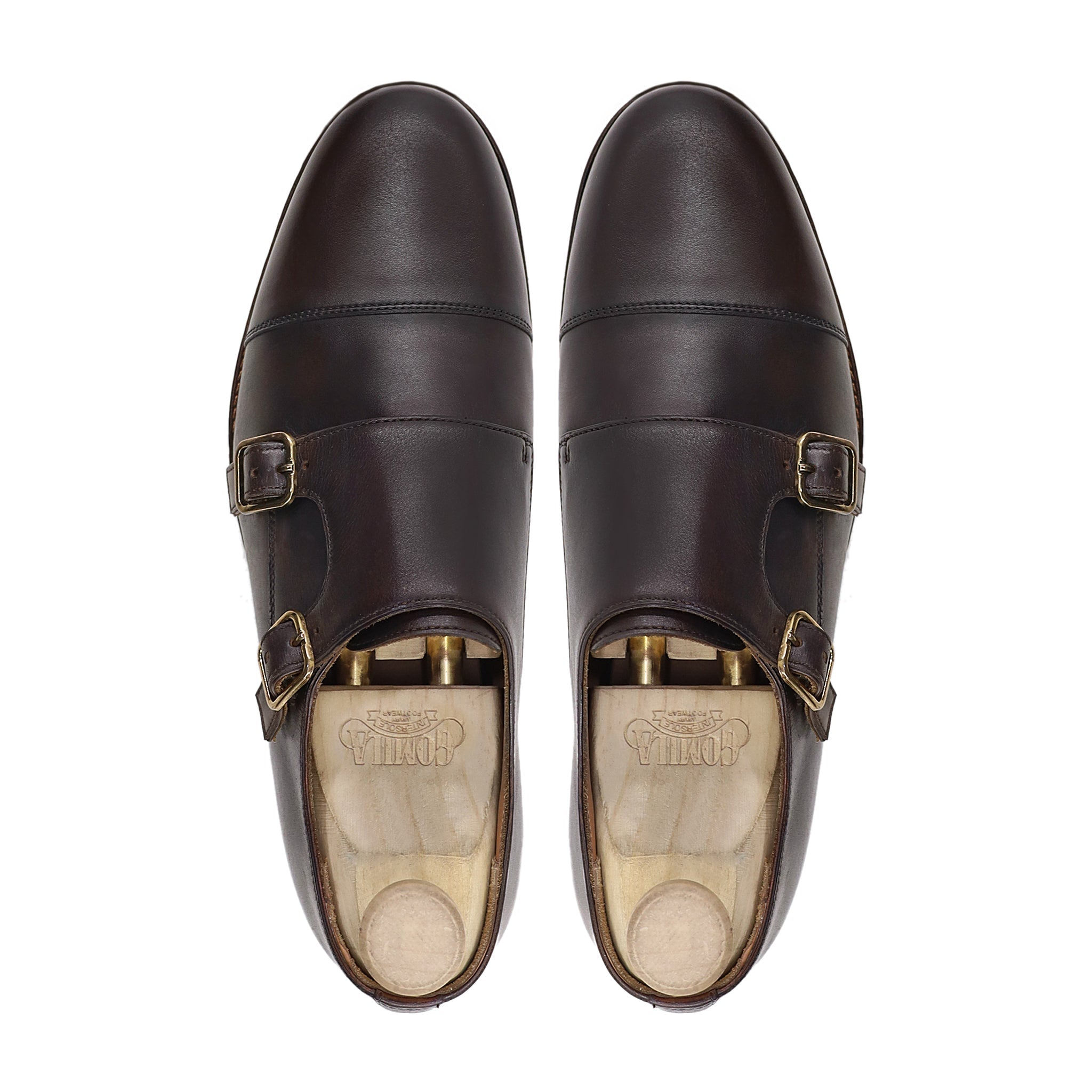 Nuray - Men's Dark Brown Calf Leather Double Monkstrap