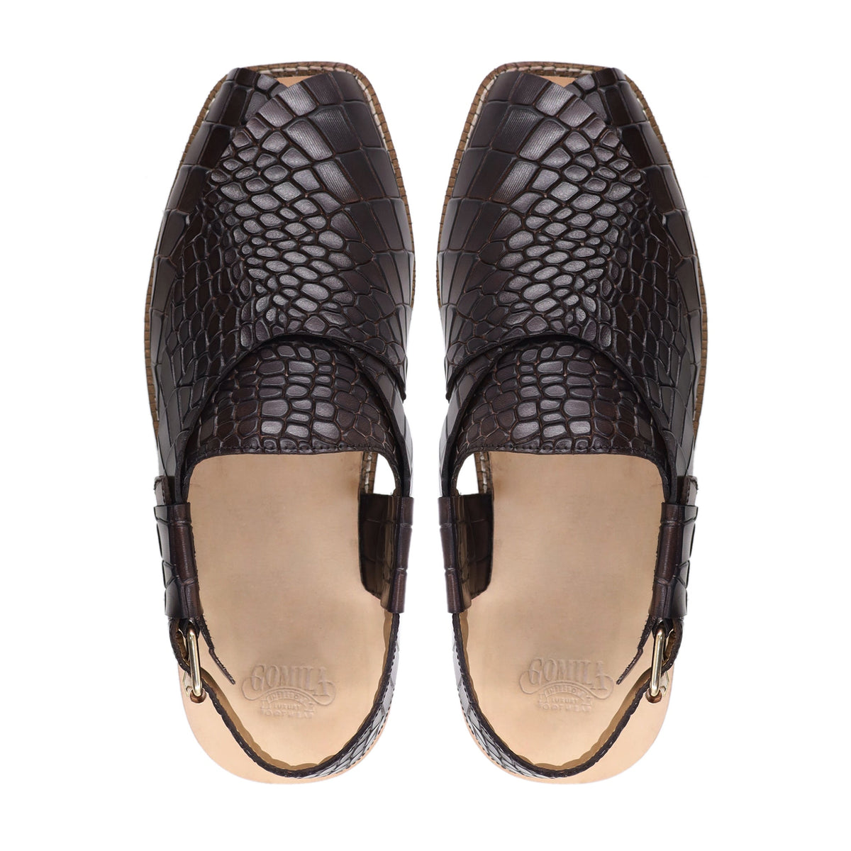 Dilana - Men's Dark Brown Calf Leather Sandal
