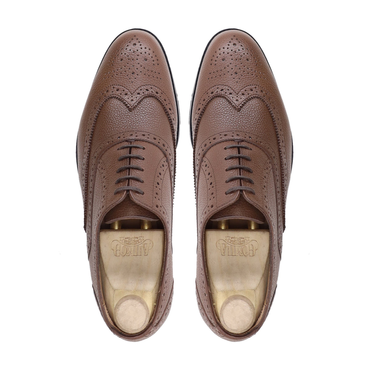 Capellen - Men's Brown Pebble Grain Oxford Shoe
