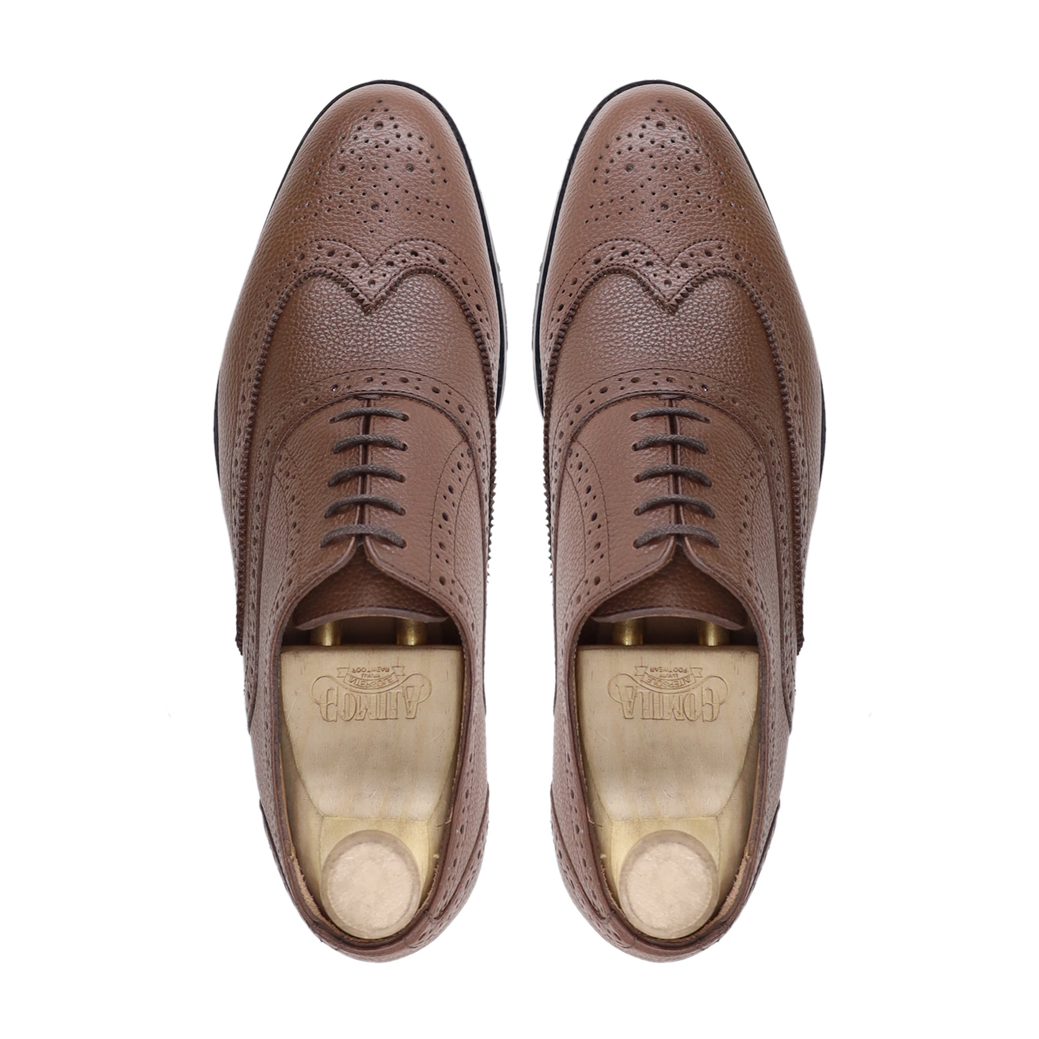 Capellen - Men's Brown Pebble Grain Oxford Shoe