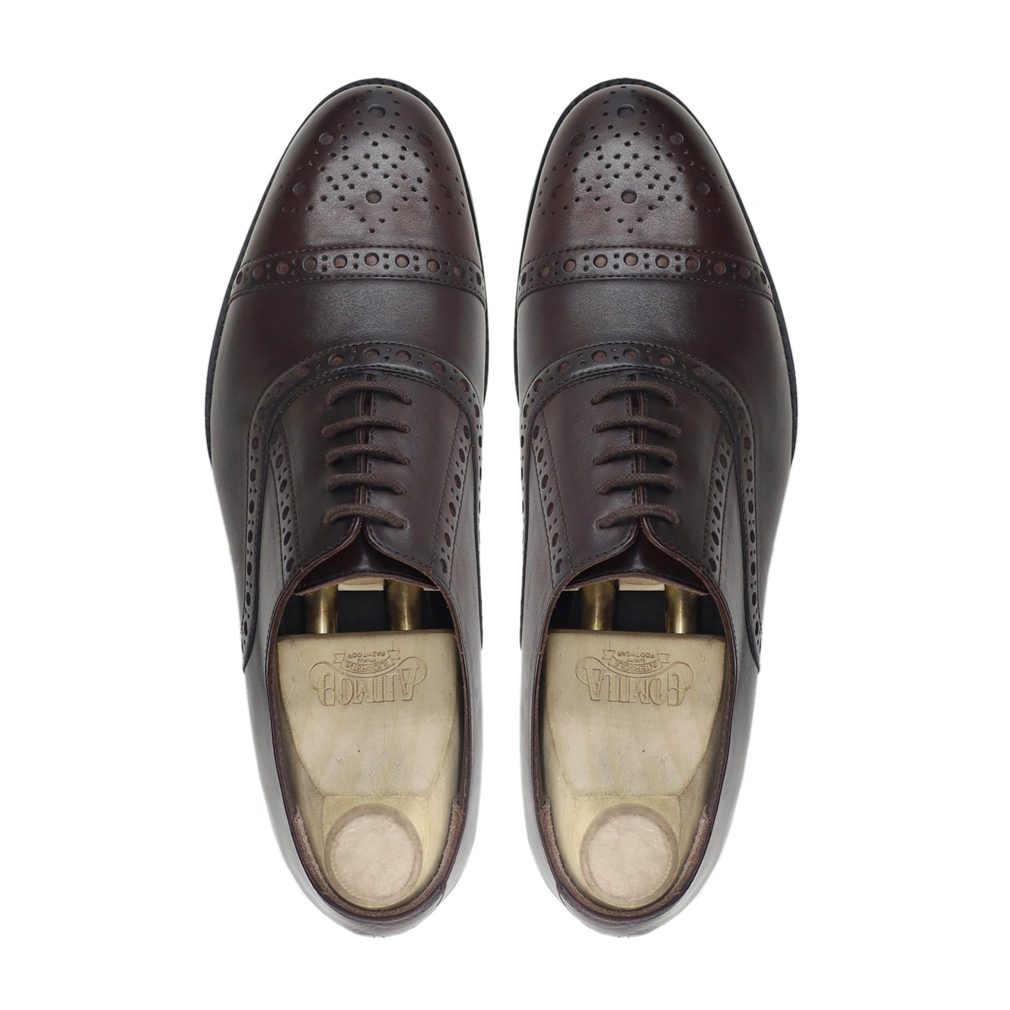 Yuya - Men's Dark Brown Calf Leather Oxford Shoe