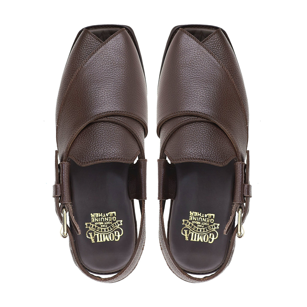 Shannel - Men's Dark Brown Pebble Grain Sandal