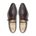 Shunke - Men's Dark Brown Calf Leather Single Monkstrap