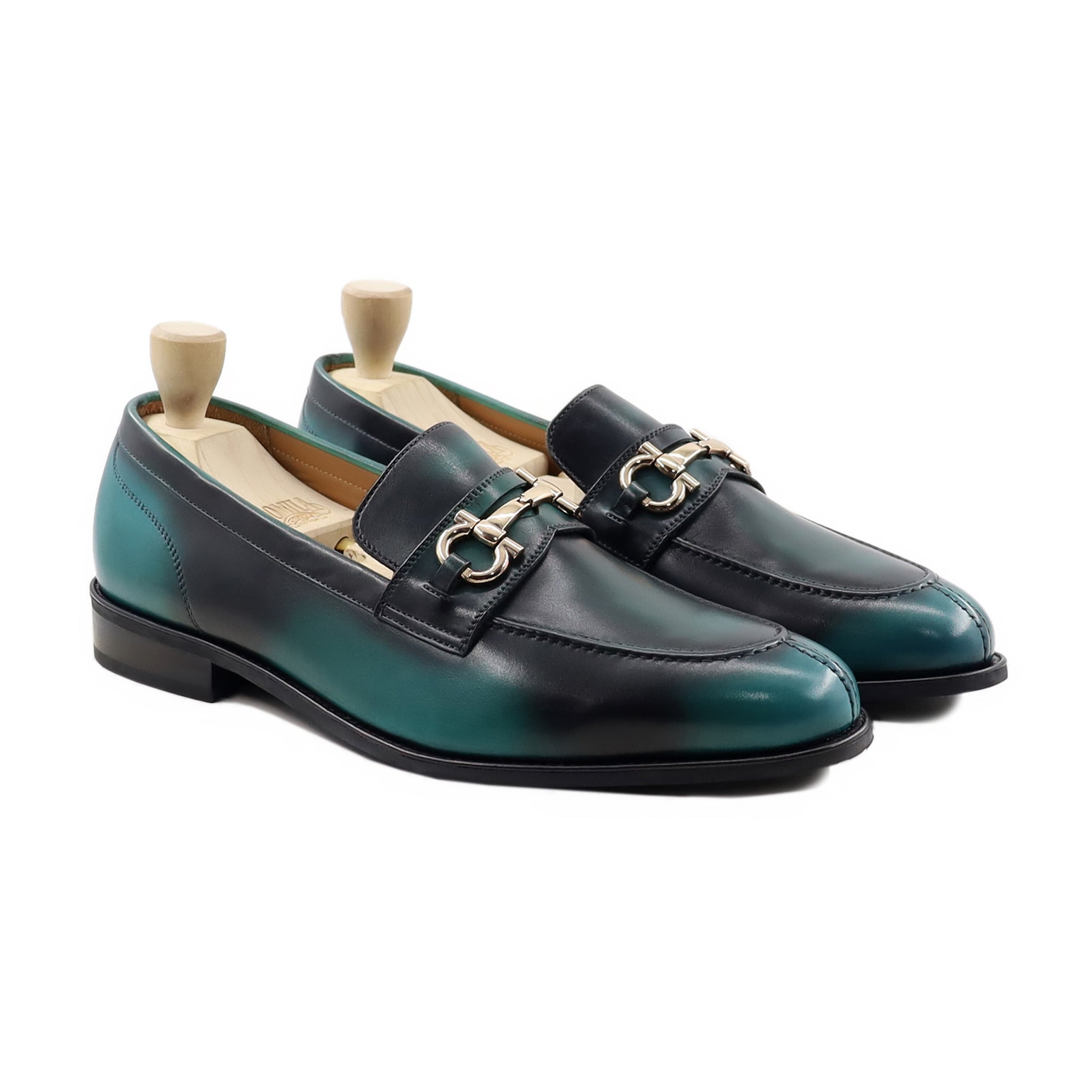 Hideki - Men's Smalt Blue Calf Leather Loafer