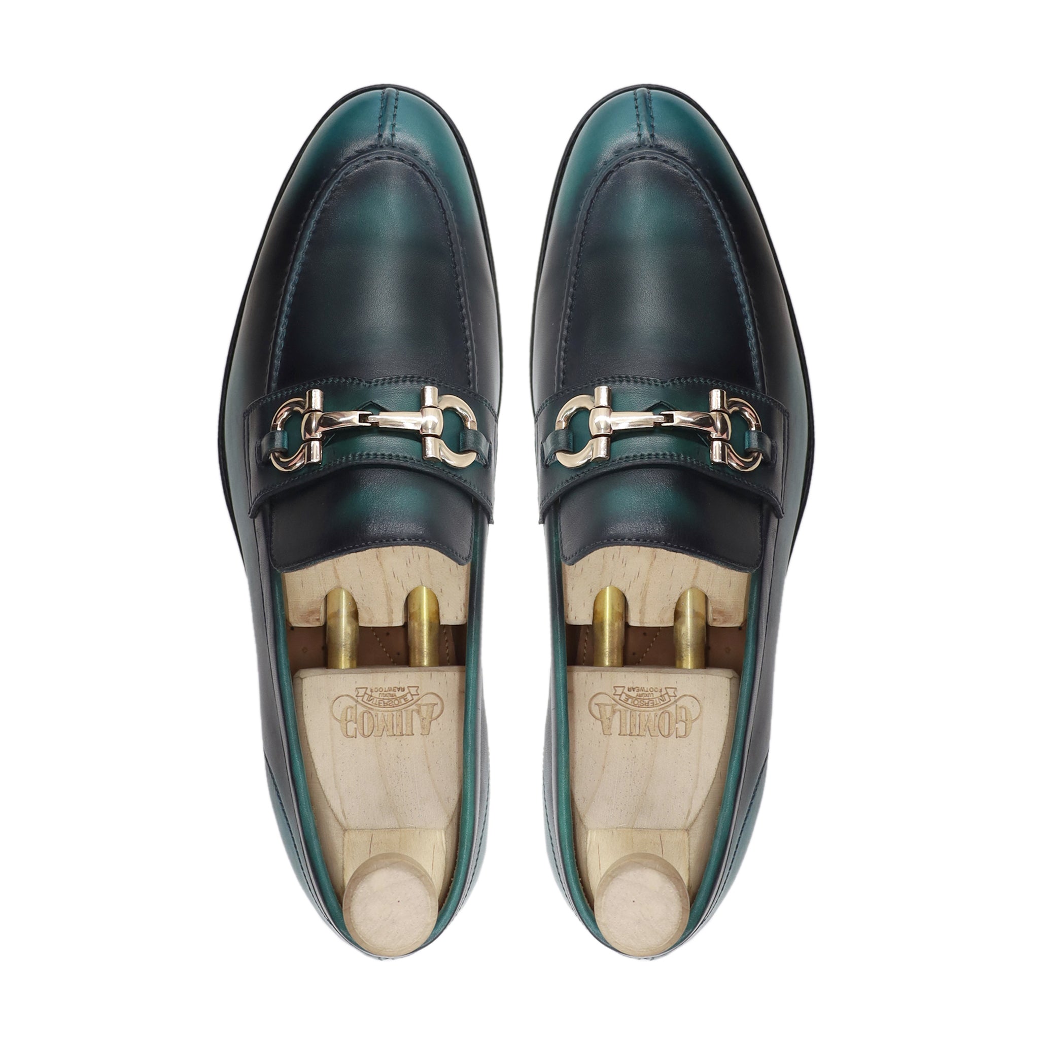 Hideki - Men's Smalt Blue Calf Leather Loafer