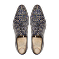 Flavio - Men's Grey and Blue Calf Leather Wholecut Shoe