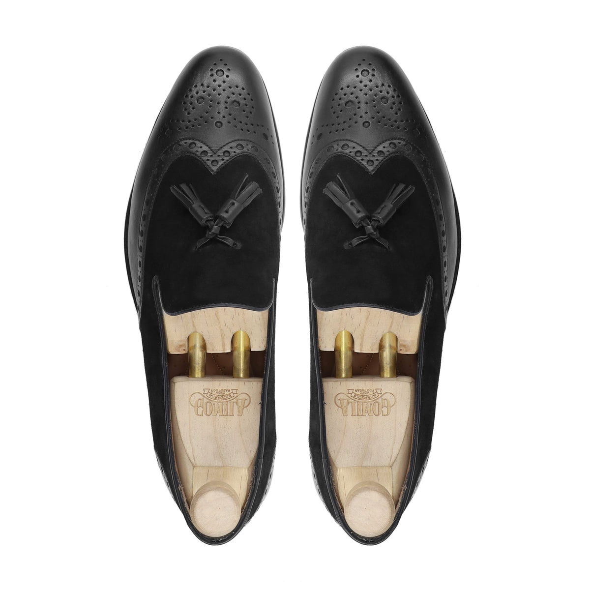 Kstovo - Men's Black Calf and Kid Suede Loafer