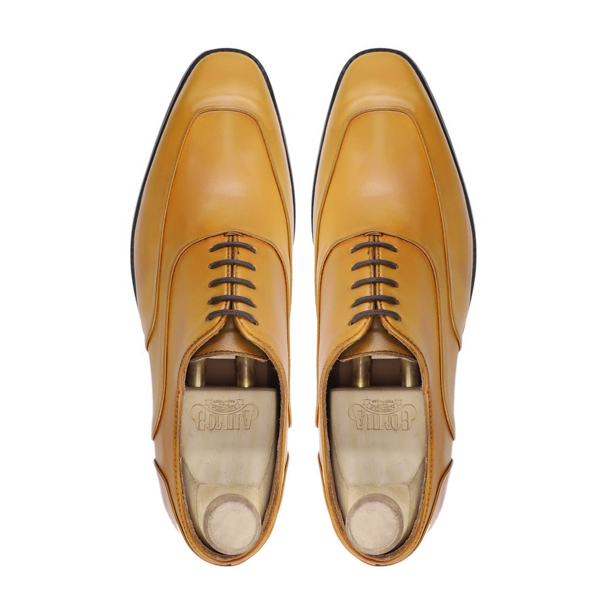 Kabe - Men's Yellow Calf Leather Oxford Shoe