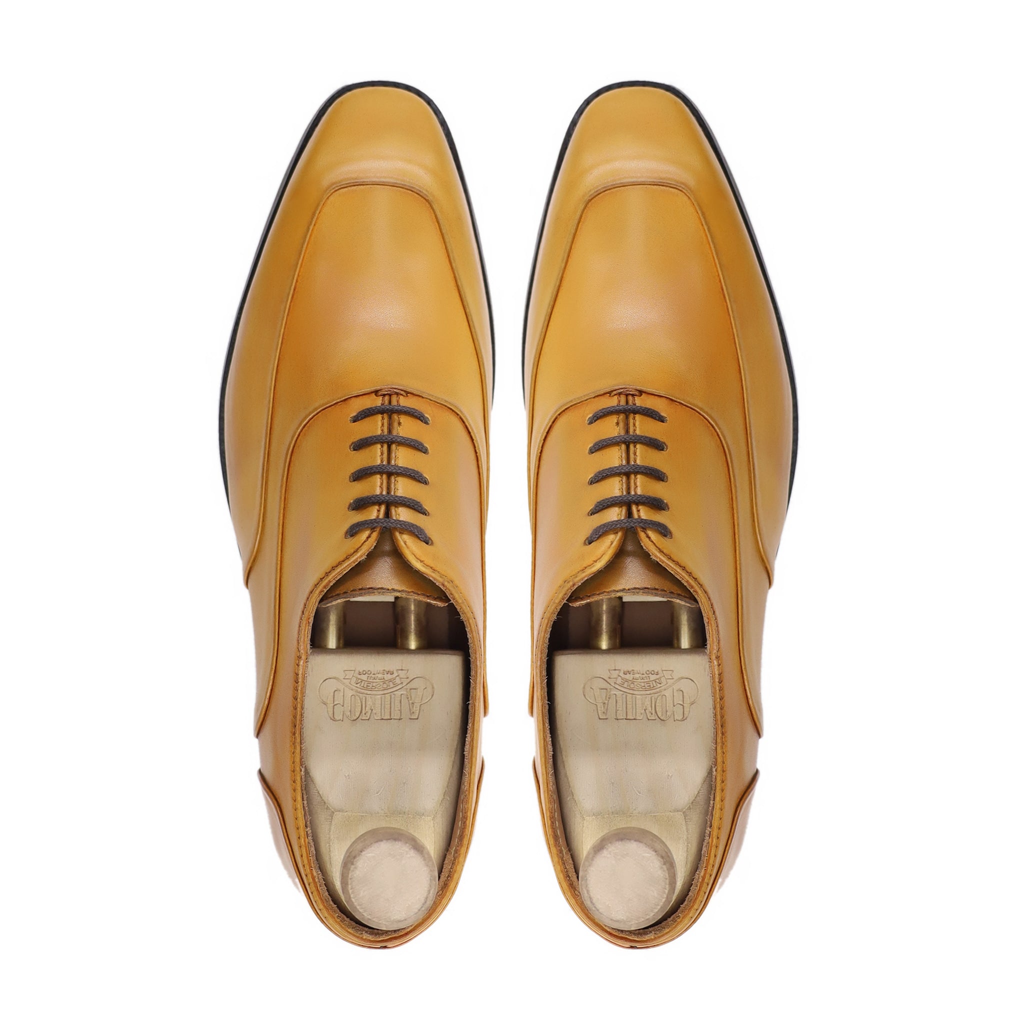 Kabe - Men's Yellow Calf Leather Oxford Shoe