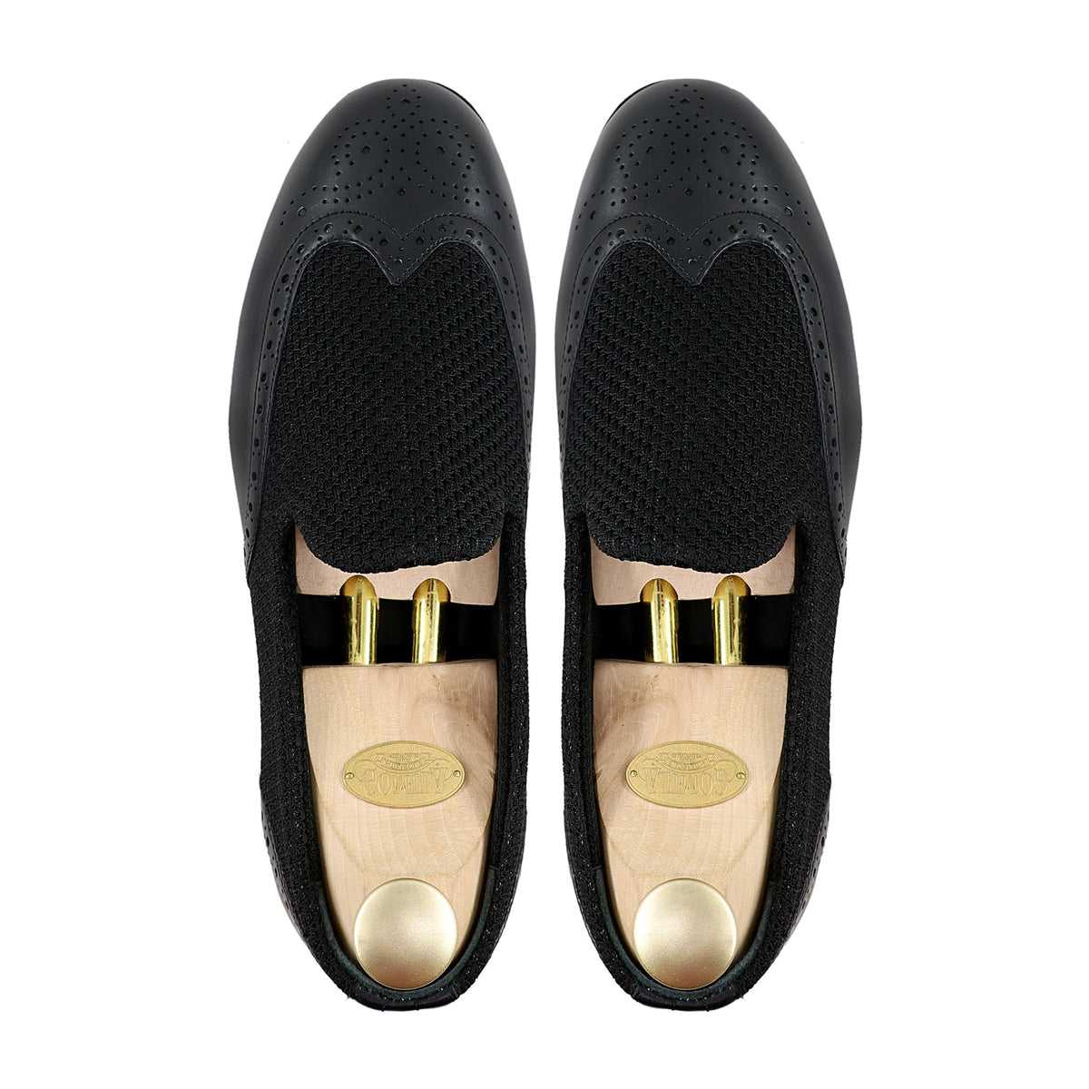 Kinson - Men's Black Mesh and Calf Leather Loafer