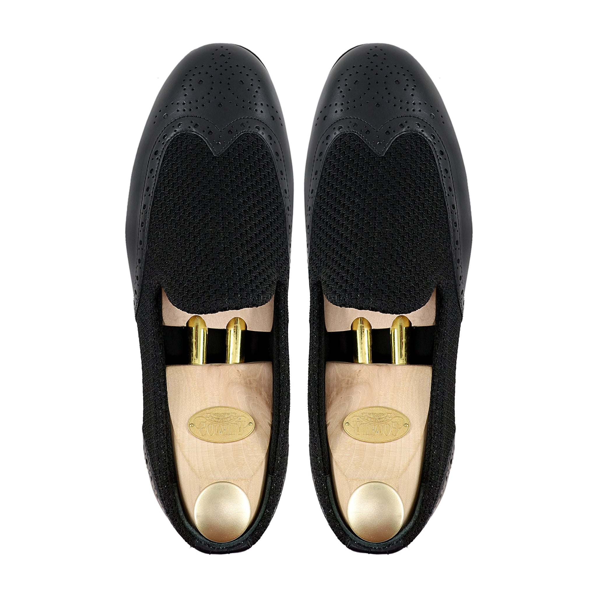 Kinson - Men's Black Mesh and Calf Leather Loafer