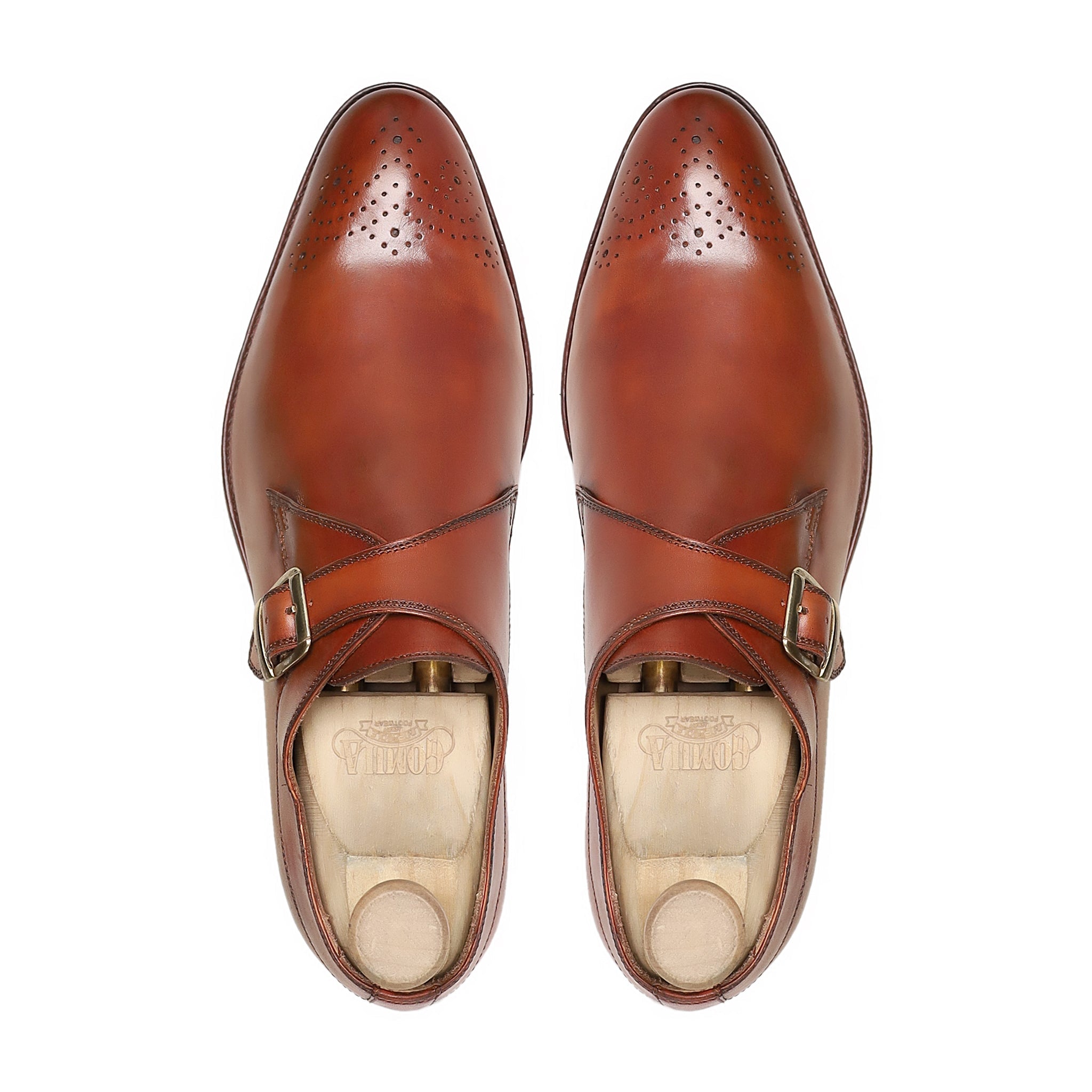 Raley Men's Tan Calf Leather Single Monkstrap
