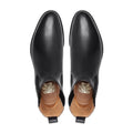 Bradlee - Men's Black Calf Leather and Harris Tweed Chelsea Boot