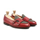 Suna - Men's Oxblood Calf Leather and Harris Tweed Loafer