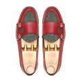 Suna - Men's Oxblood Calf Leather and Harris Tweed Loafer