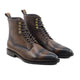 Kenji - Men's Burnished Brown Calf and Pebble Grain Leather Boot - Goodyear Welted
