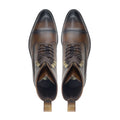 Kenji - Men's Burnished Brown Calf and Pebble Grain Leather Boot - Goodyear Welted