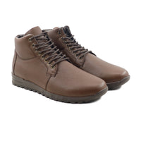 Kenta - Men's Brown Pebble Grain Leather Jogger