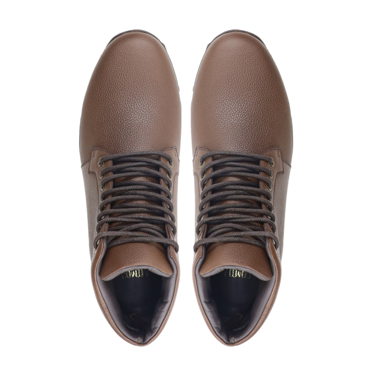 Kenta - Men's Brown Pebble Grain Leather Jogger
