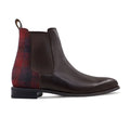 Bayle - Men's Dark Brown Calf Leather and Harris Tweed Chelsea Boot