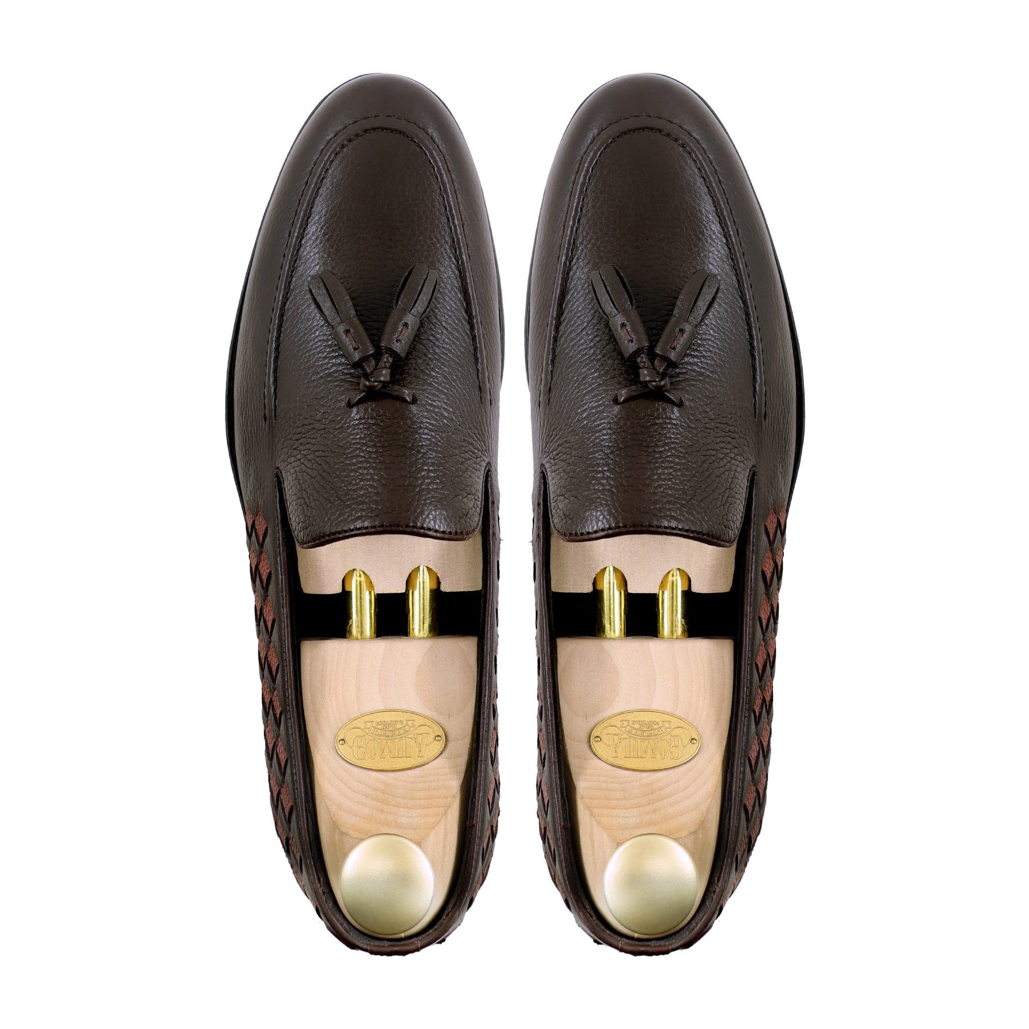 Tanto - Men's Oxblood and Dark Brown Pebble Grain Leather Loafer
