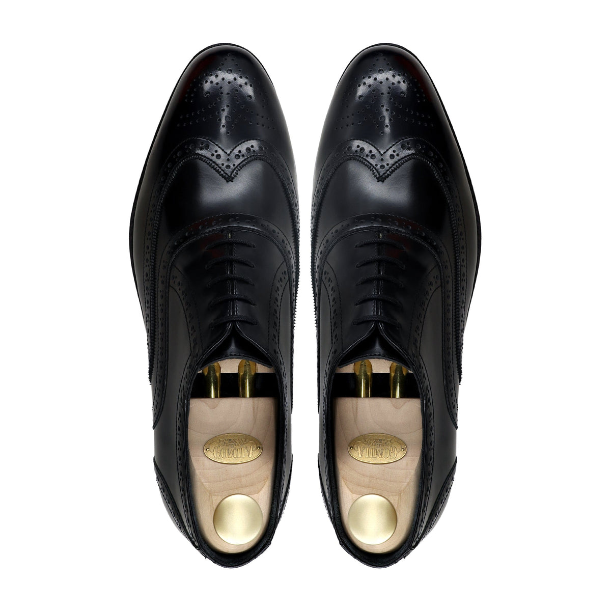 Fukiya - Men's Black Box Leather High Shine Oxford Shoe