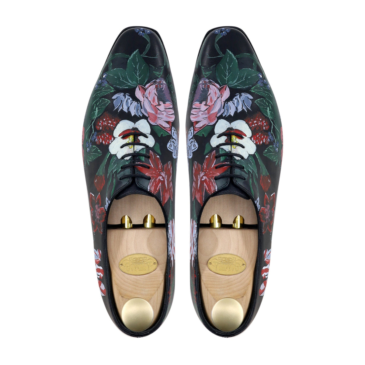 Ryker - Men's Black Hand Painted Wholecut