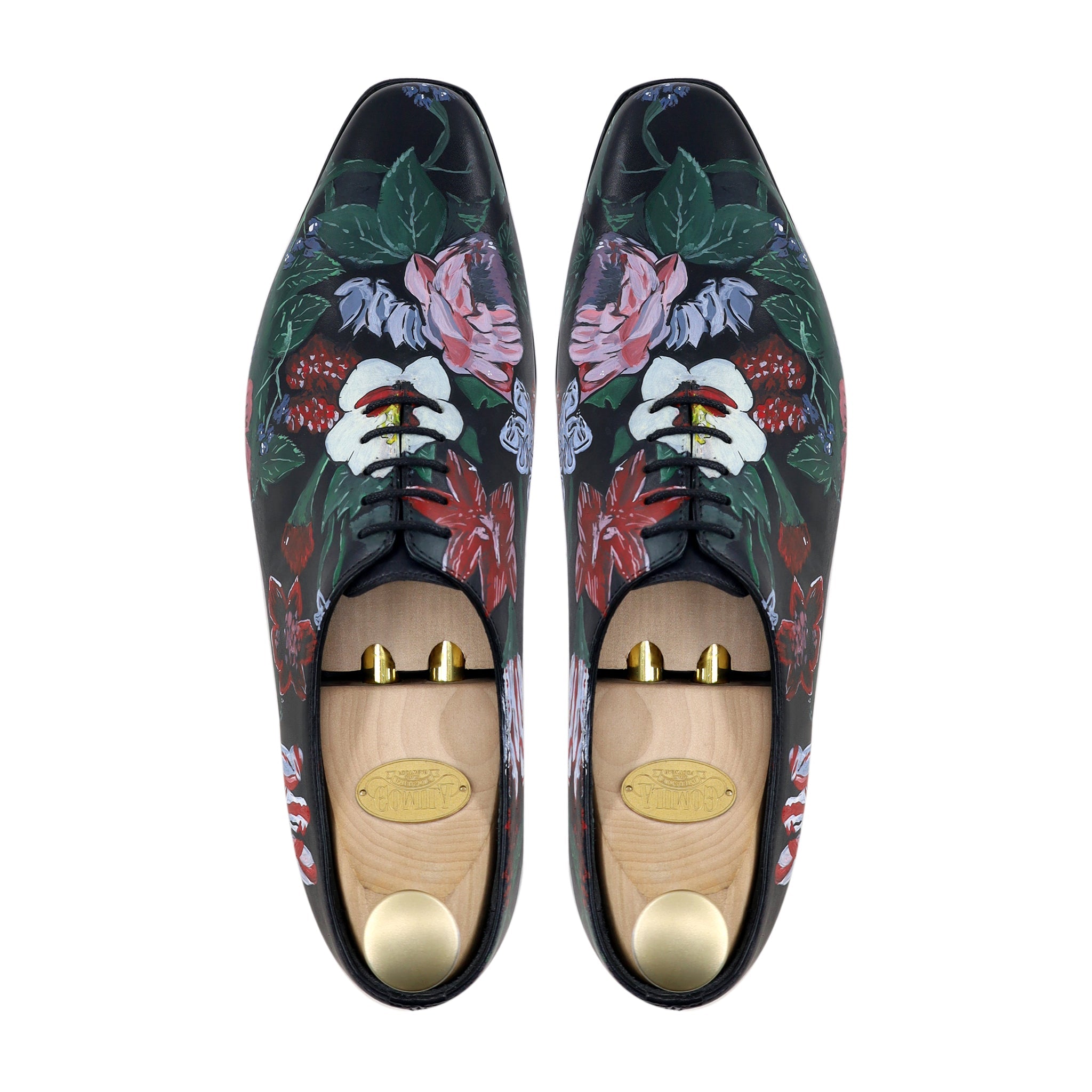 Ryker - Men's Black Hand Painted Wholecut