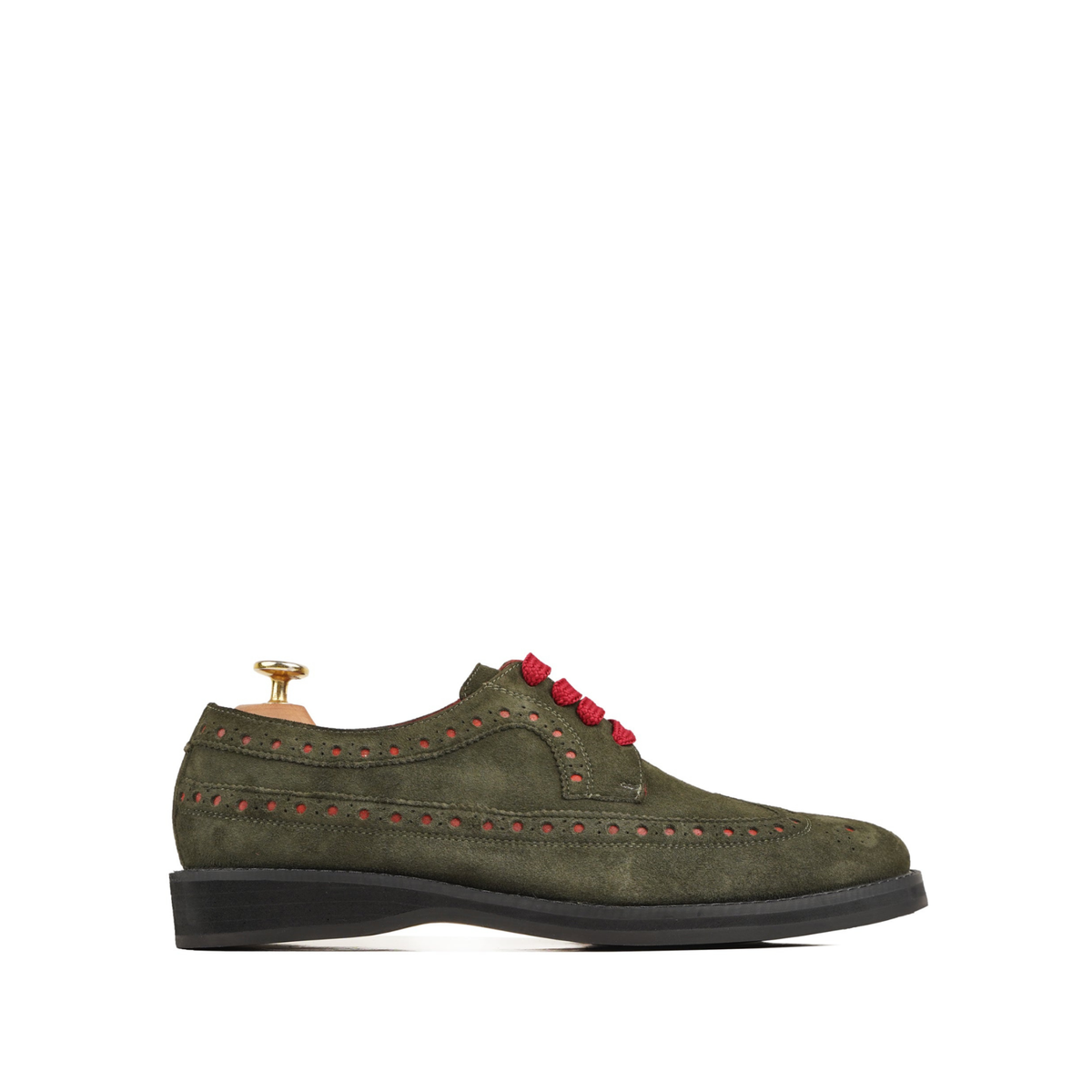 Jack - Men's Olive Green Kid Suede Derby Shoe