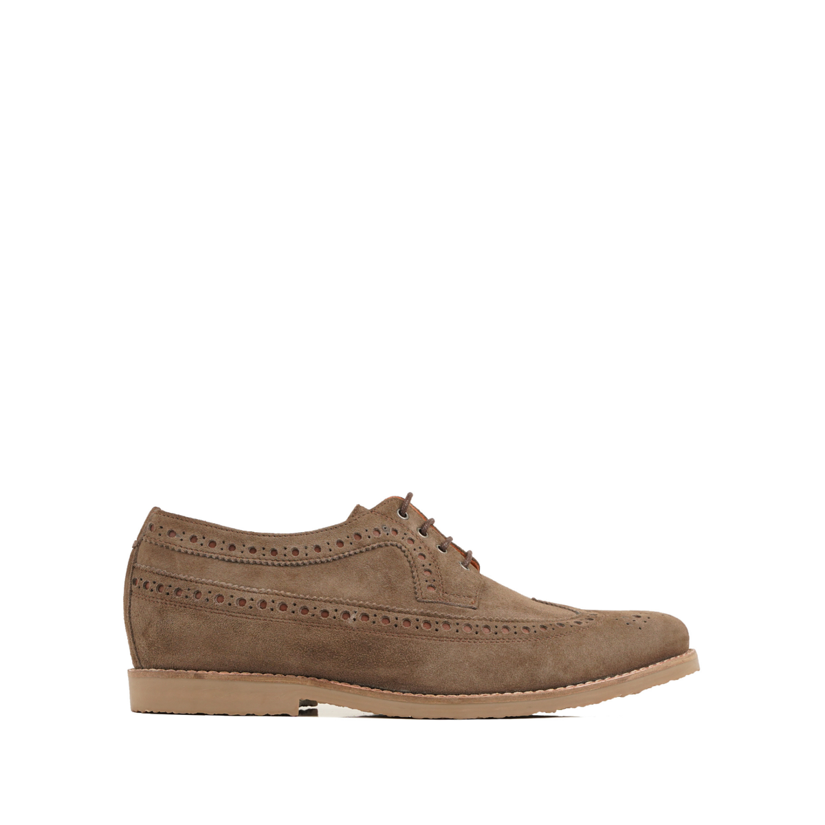 Jackozi - Men's Light Brown Kid Suede Derby Shoe