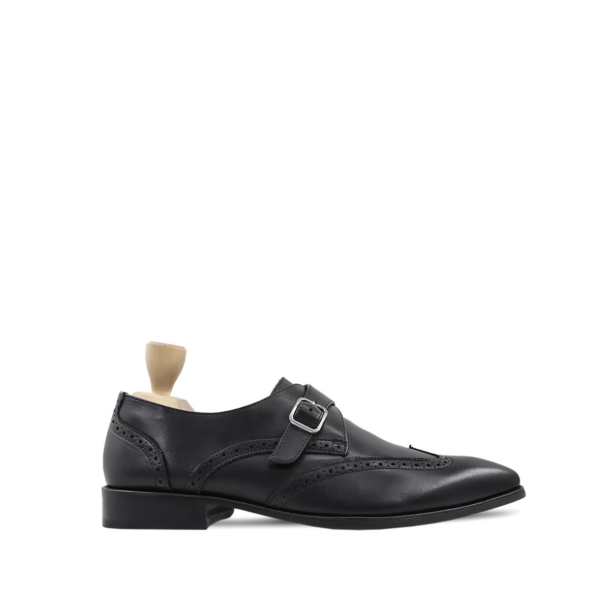 Kaya - Men's Black Calf Leather Single Monkstrap