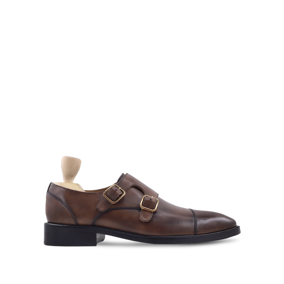Kinsey - Men's Dark Brown Calf Leather Double Monkstrap