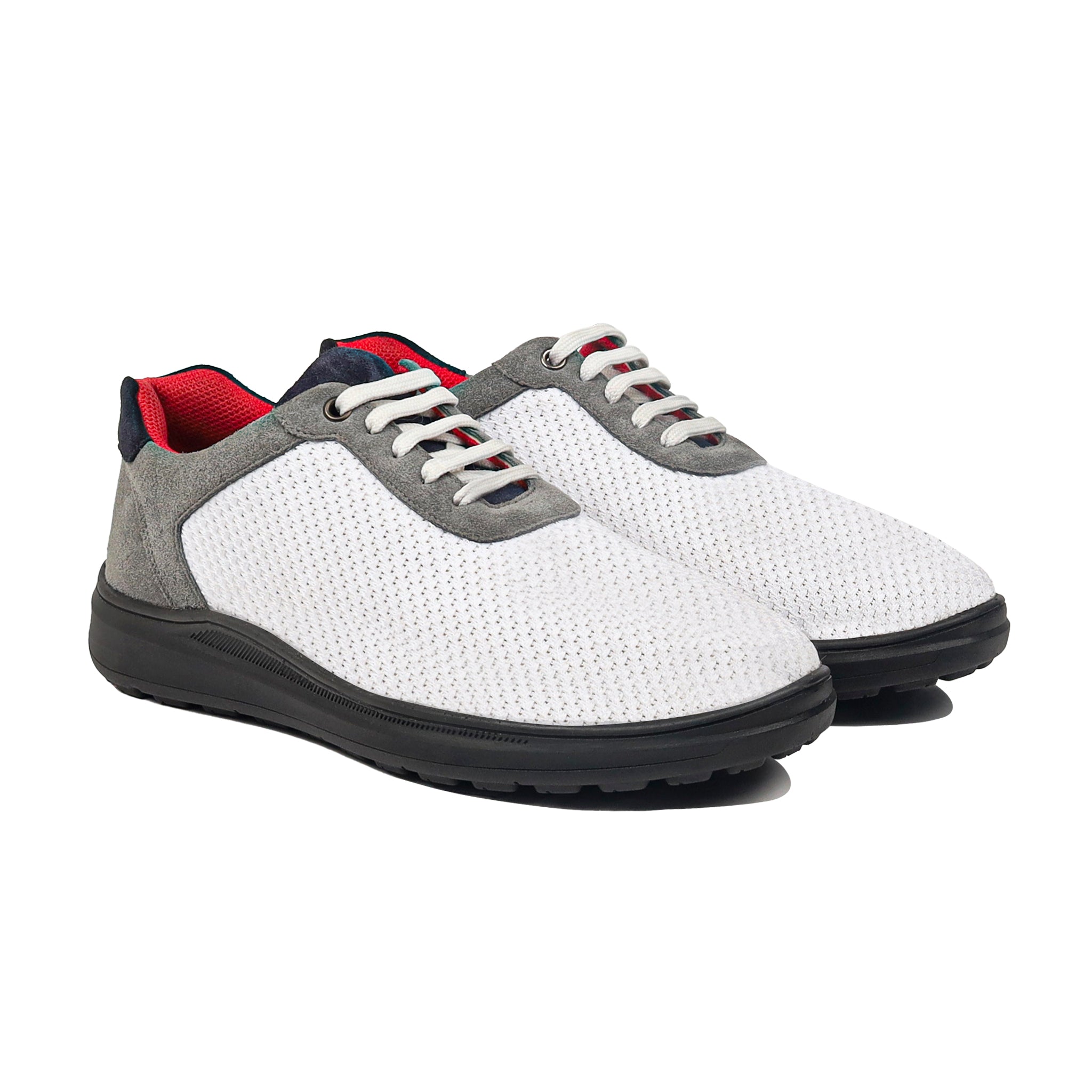 Loomark - Men's White and Charcoal Grey Sneaker