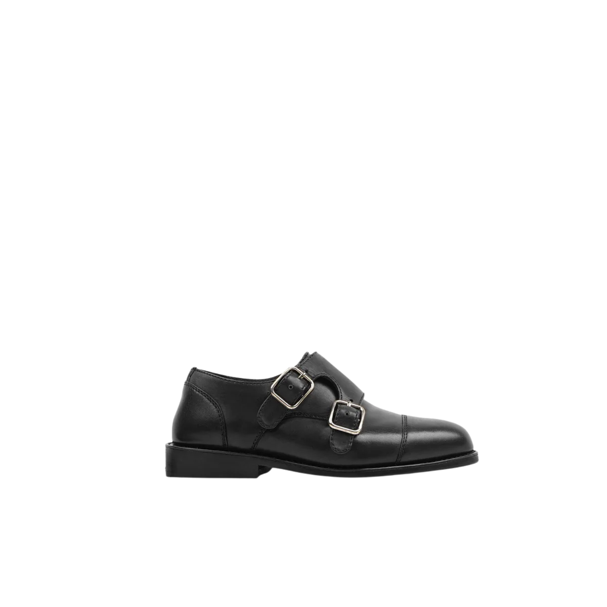 Gunner - Kids Black Calf Leather Double Monkstrap