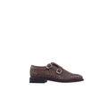 Denis - Kid's Reddish Brown Hand Woven Calf Leather Double Monkstrap (5-12 Year's Old)