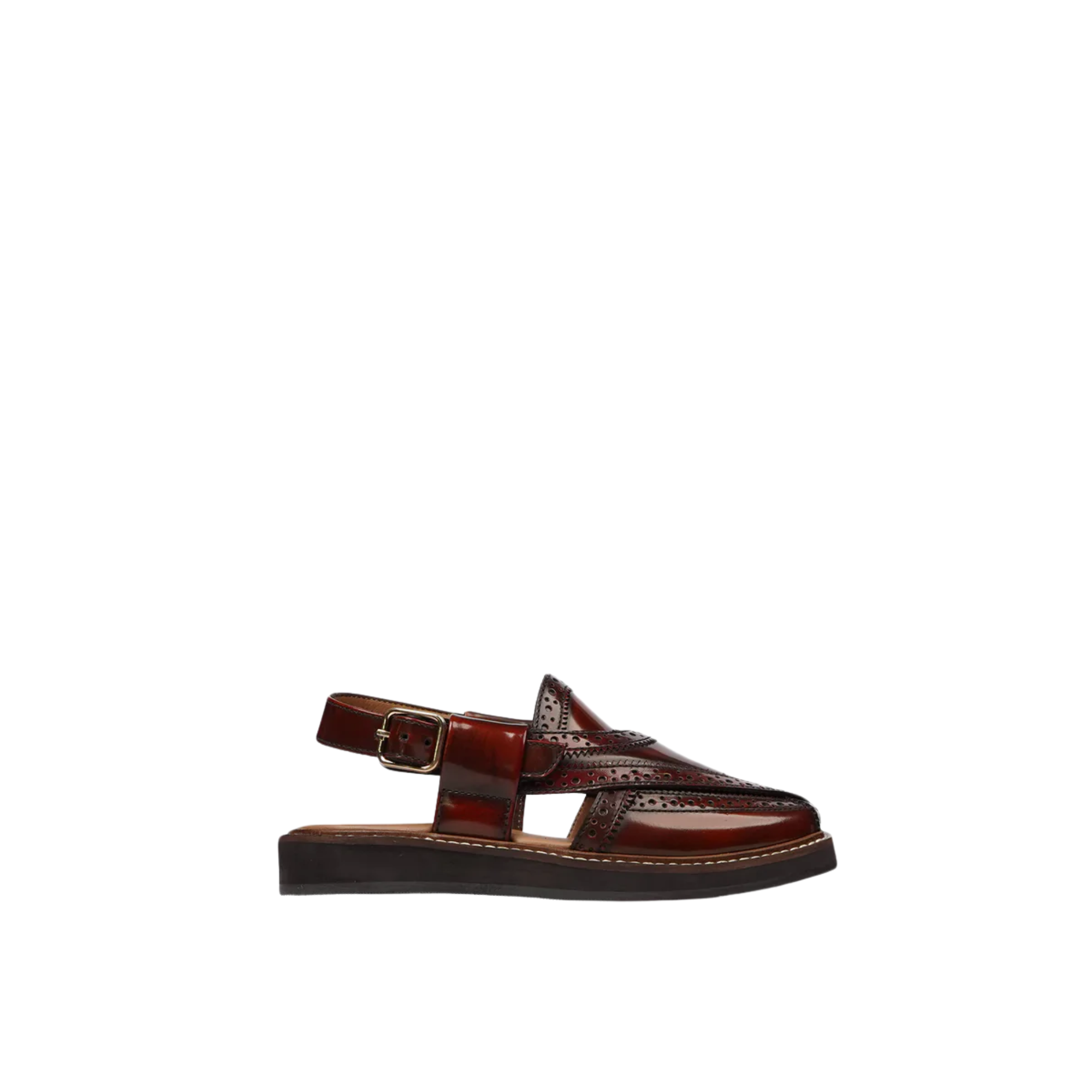 Alfons -  Kid's Oxblood Box Leather High Shine Sandal (5-12 Years Old)