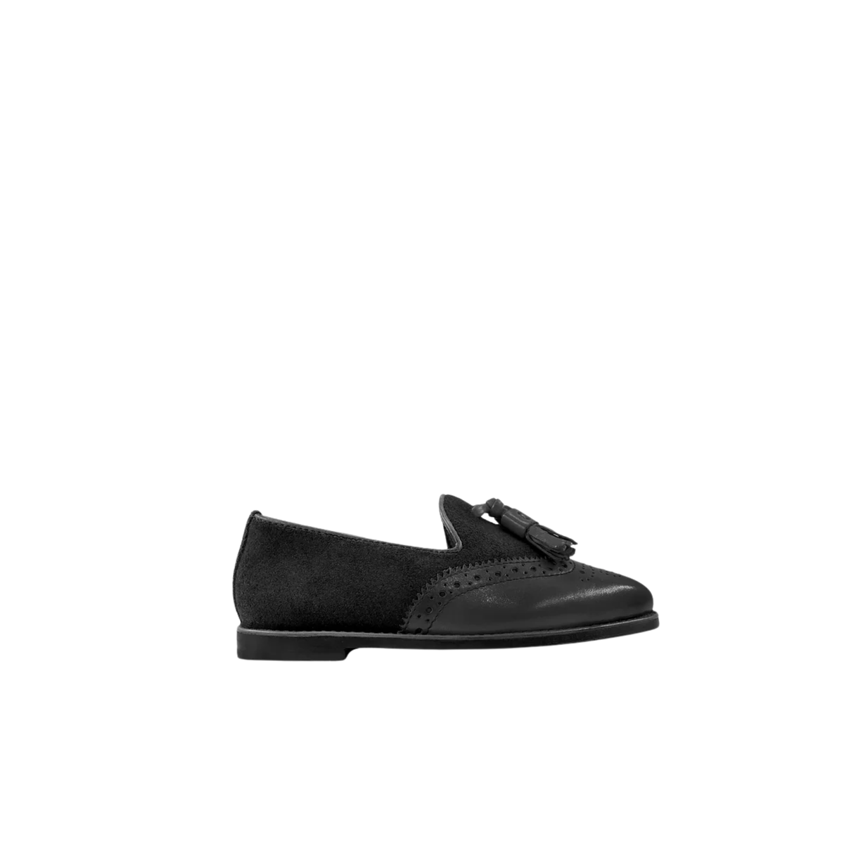Pedro - Kid's Black Calf Leather and Kid Suede Loafer (5-12 Year's Old)