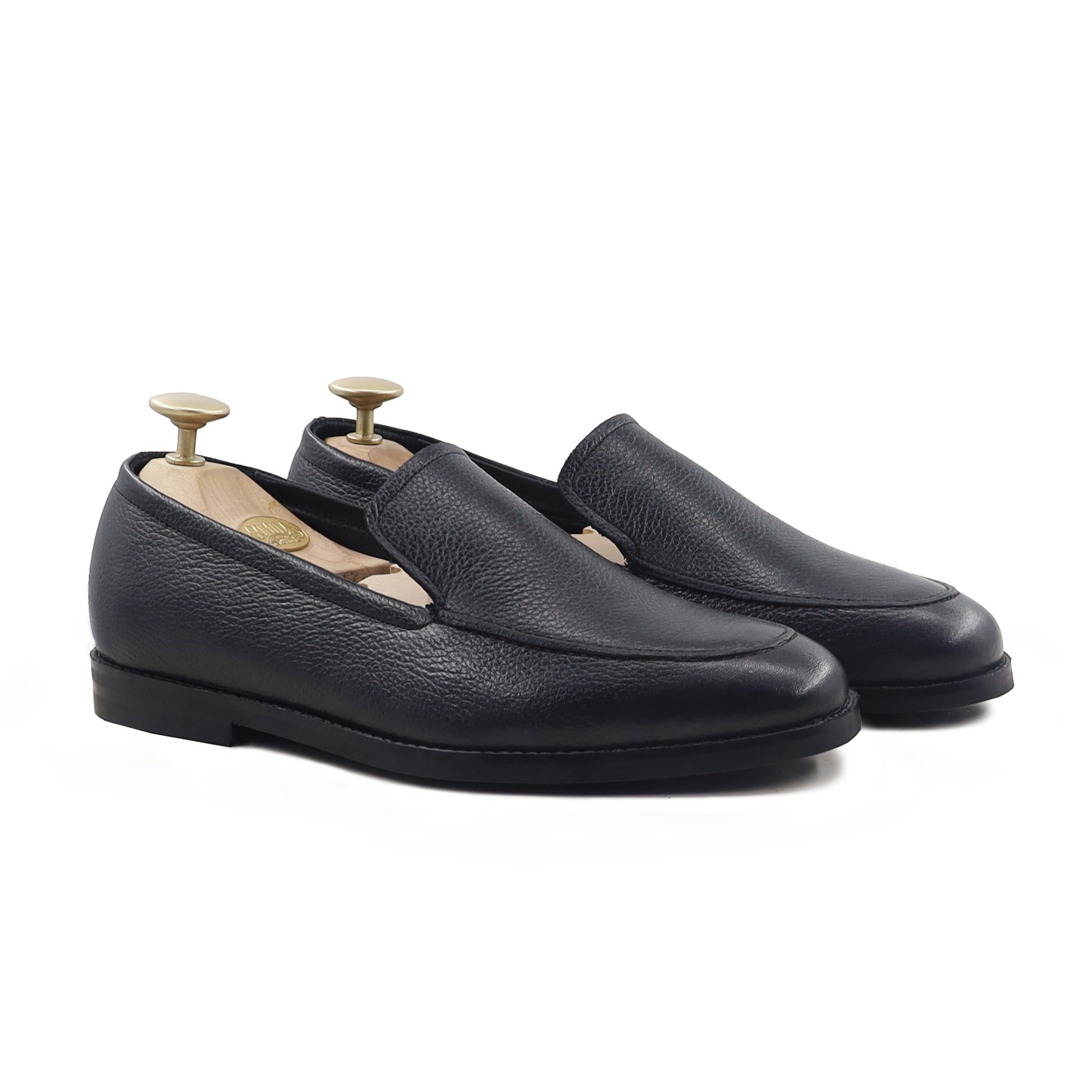 Maddox - Men's Black Pebble Grain Leather Loafer