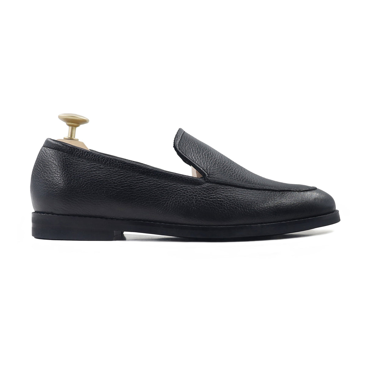 Maddox - Men's Black Pebble Grain Leather Loafer