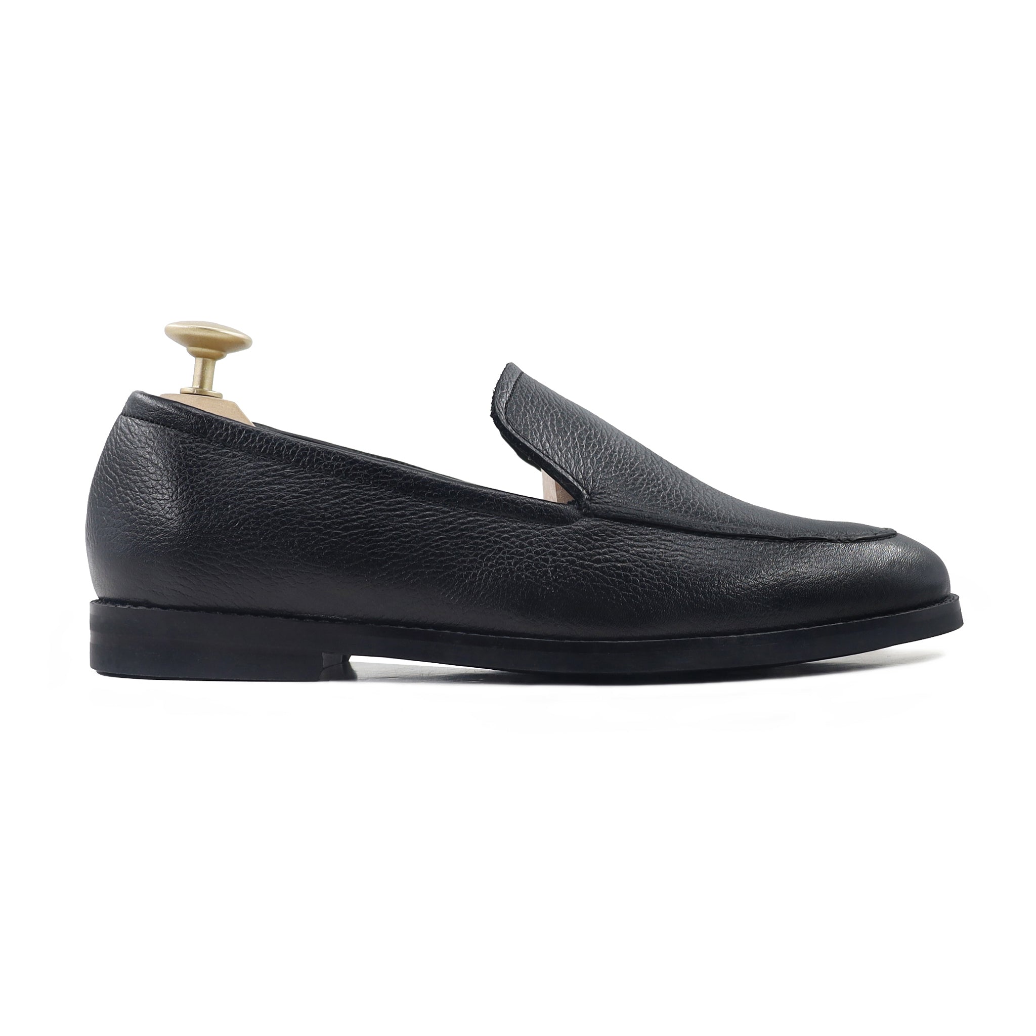 Maddox - Men's Black Pebble Grain Leather Loafer