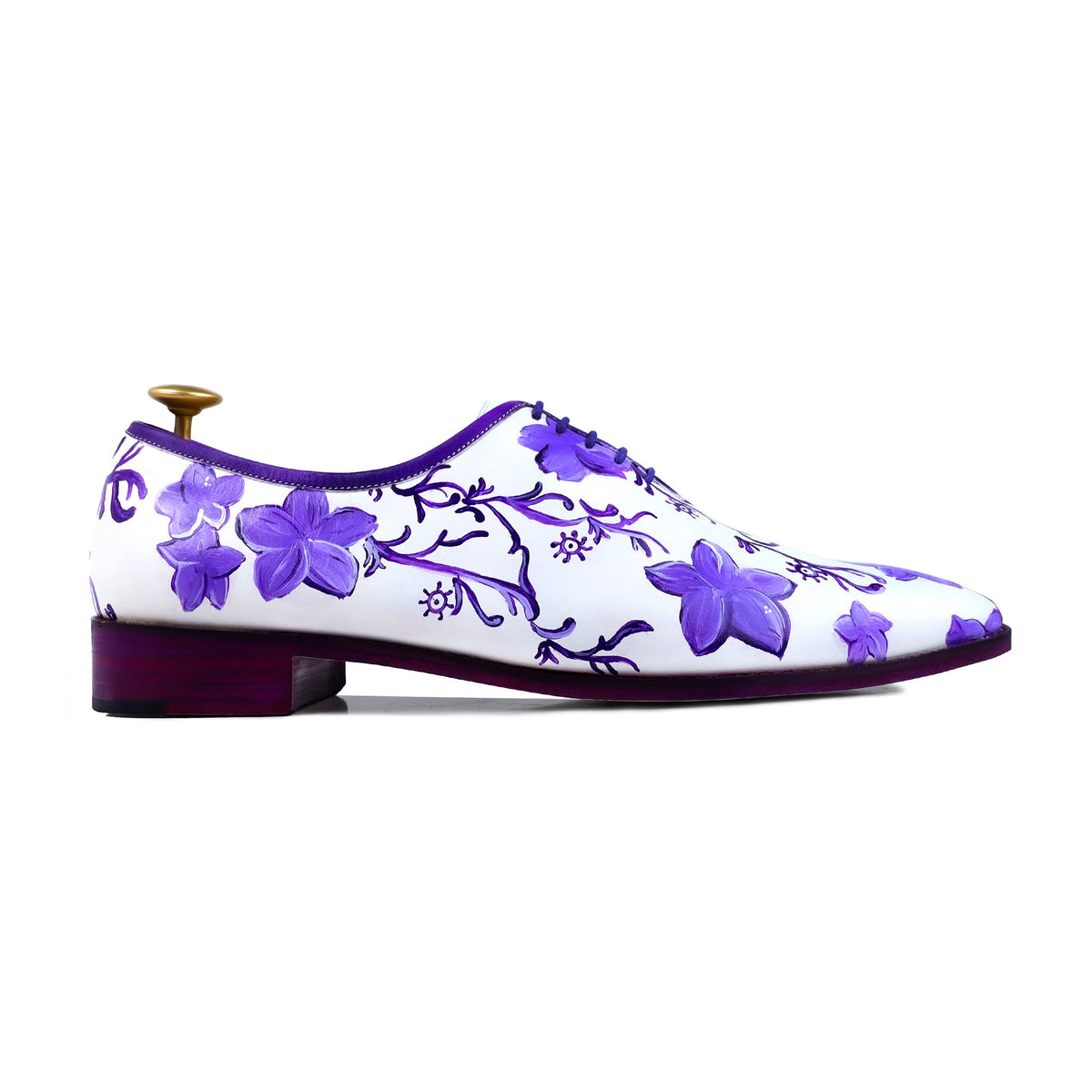 Madrid - Men's White Hand Painted Wholecut