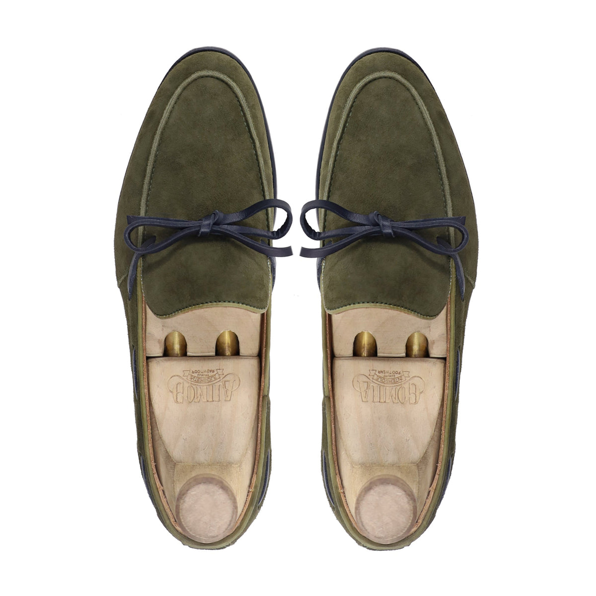 Nobde - Men's Olive Green Kid Suede Loafer