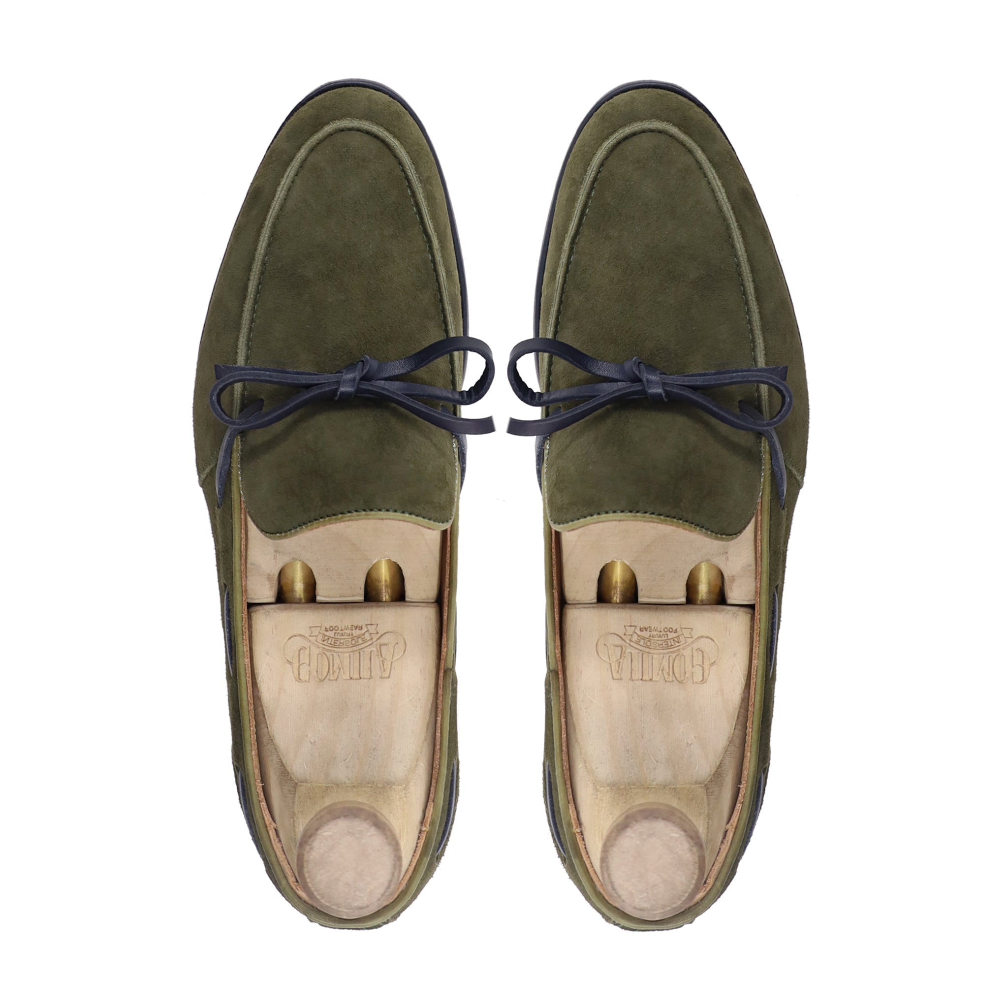 Nobde - Men's Olive Green Kid Suede Loafer
