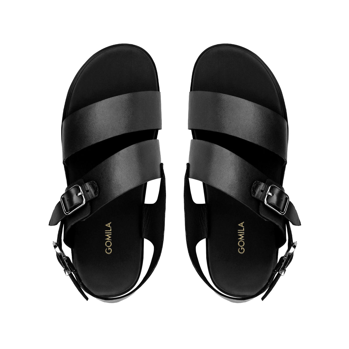 Matias - Men's Black Calf Leather Sandal