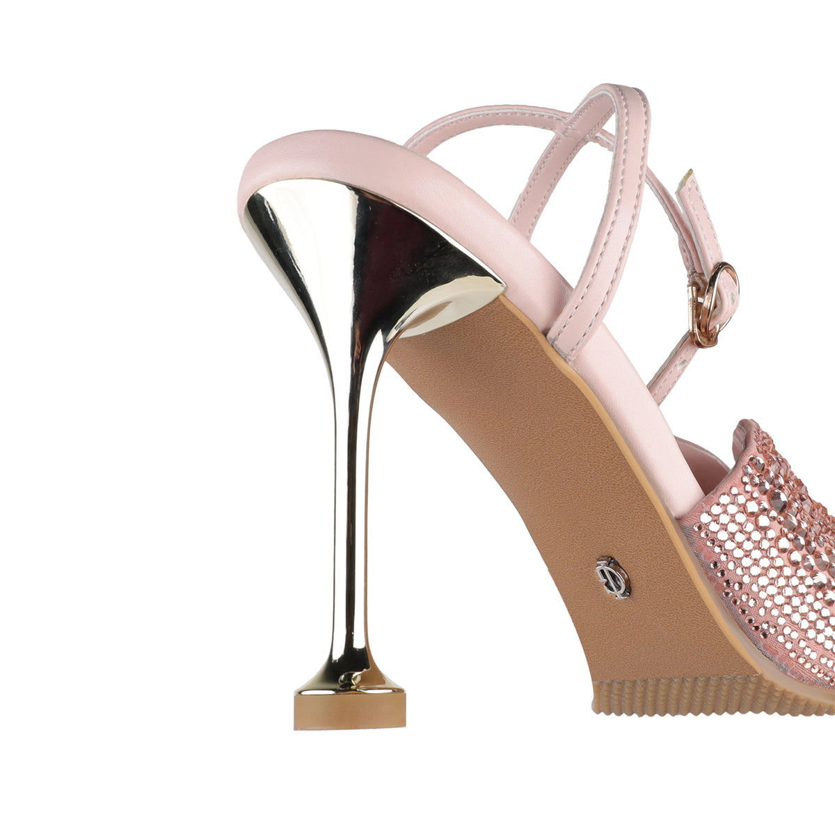 Maya - Women’s Light Peach Rhinestone 90mm Heels