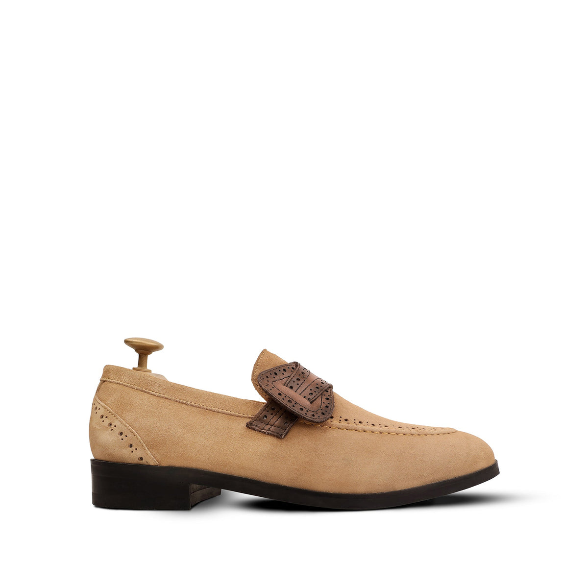 Mitsu - Men's Camel Brown Suede Loafer