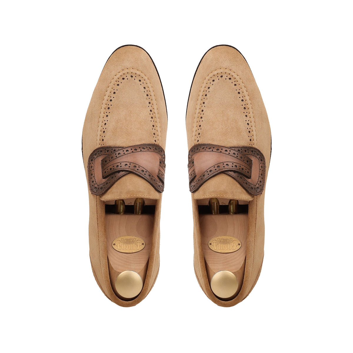 Mitsu - Men's Camel Brown Suede Loafer