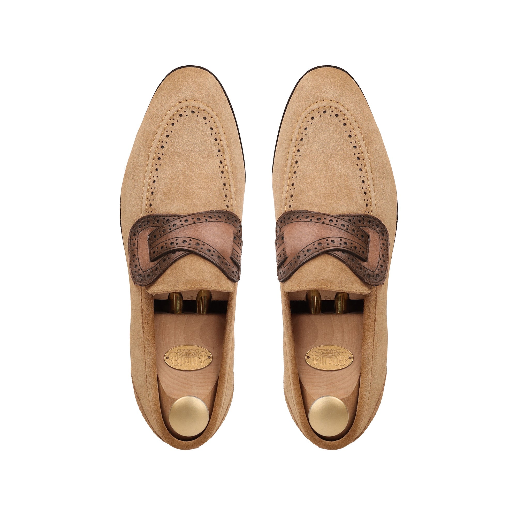 Mitsu - Men's Camel Brown Suede Loafer